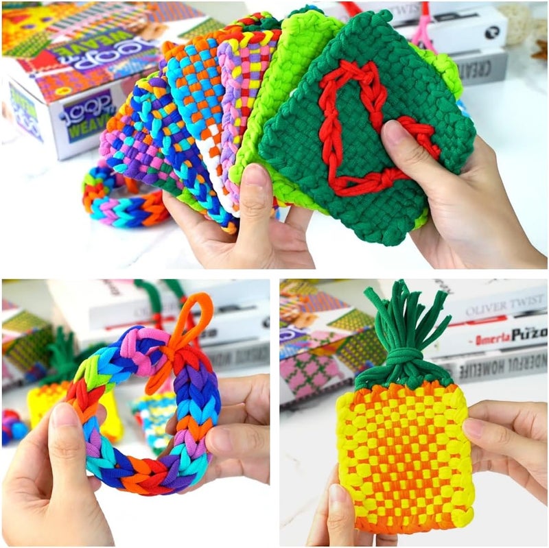 Disracker Weaving Loom Kit Crafts - Arts and Crafts for Kids and Adults, Ideal Gifts for Girls Ages 5 6 7 8-12 14, Potholder Knitting Loom Kit - Image 5